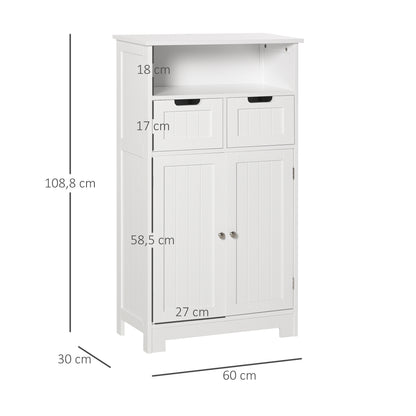 Badkamerkast – Badmeubel – Wastafelonderkast – Kolomkast – Opbergkast – Compact – MDF Wit Met Verstelbare Plank