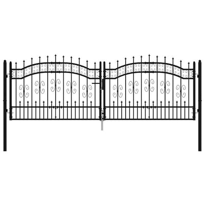 Zwarte Stalen Poort – Tuinpoort – Opritpoort – Erfafscheiding – Metalen Poort – Speerpuntontwerp – 305x151 cm – Weerbestendig & Onderhoudsvriendelijk