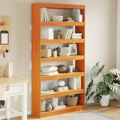 Boekenkast – Boekplank – Roomdivider – Kastenmeubel – Opbergkast – Massief Grenenhout – 100x30x199,5 cm – 6 Ruime Vakken