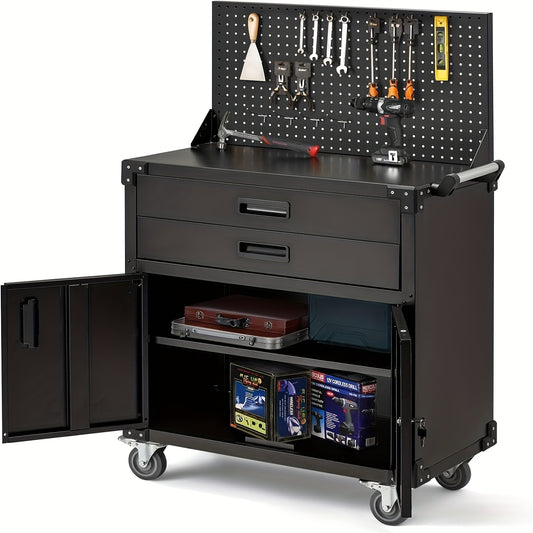 Gereedschapswagen – Werkplaatswagen – Gereedschapskast – Rolwagen – Toolcabinet – Zwaar Stalen Constructie – Verstelbare Planken & Pegboard