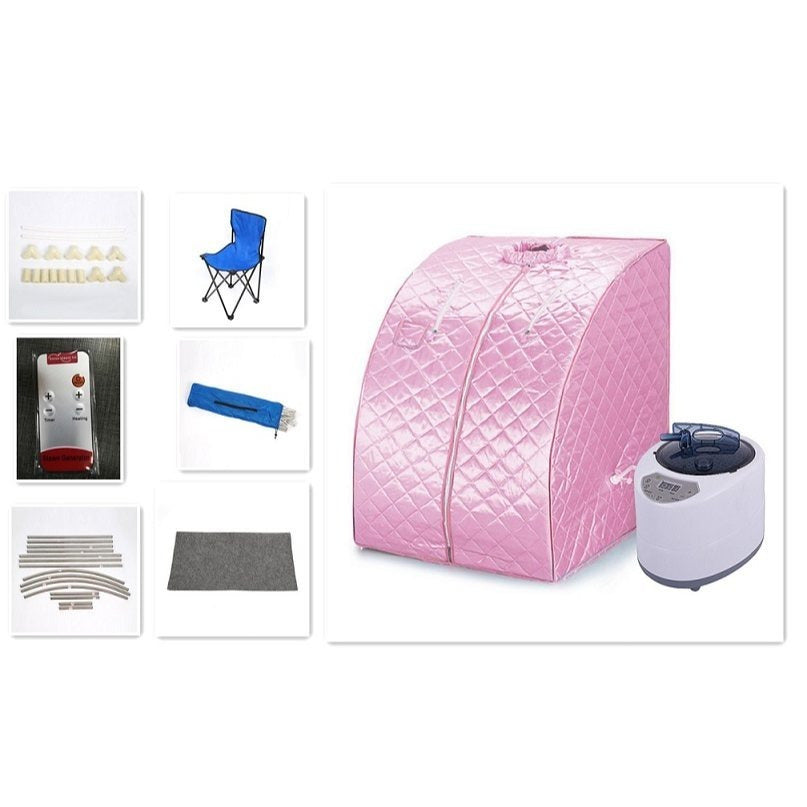 Stoomsauna – Draagbare Sauna – Sauna Tent – Stoomcabine – Mobiele Sauna – Compact & Inklapbaar – Gebruik Zonder Elektriciteit – Rosé