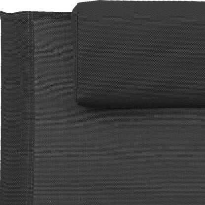 Lounge Chair with Cushion Made of Steel And Textilene in Black, Suitable for Balconies, Terraces, Backyards, Pools, And Beaches.