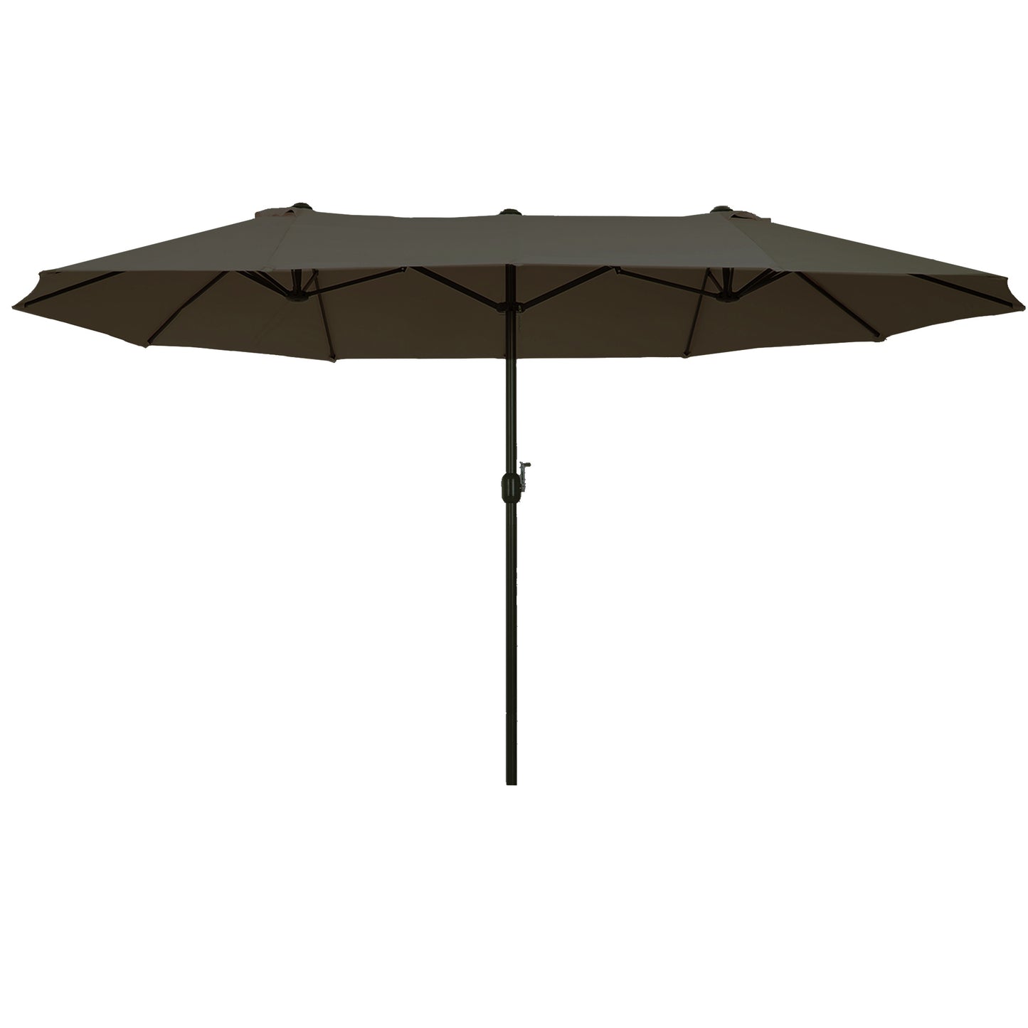Grote Ovale Parasol – Zonnescherm – Terrasparasol – Dubbele Parasol – Marktparasol – Handzwengel – Lichtbruin Polyester – Windbestendig & XXL Schaduw