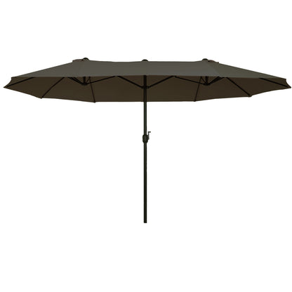 Parasol – Tuinparasol – Marktparasol – Dubbele Parasol – Terrasparasol – Handmatige Zwengel – Groot Ovaal 460x270 cm – Windbestendig Polyester