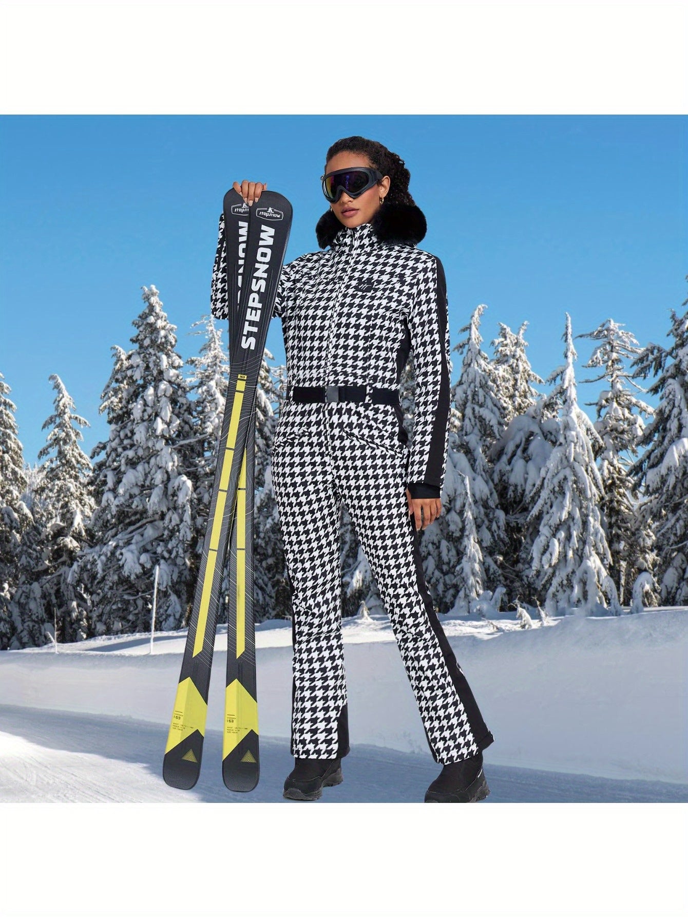 Dames Ski Overall – Ski Jumpsuit – Wintersport Pak – Snowpak – One-Piece Skikleding – Met Capuchon – Warm & Comfortabel – Machinewasbaar Polyester
