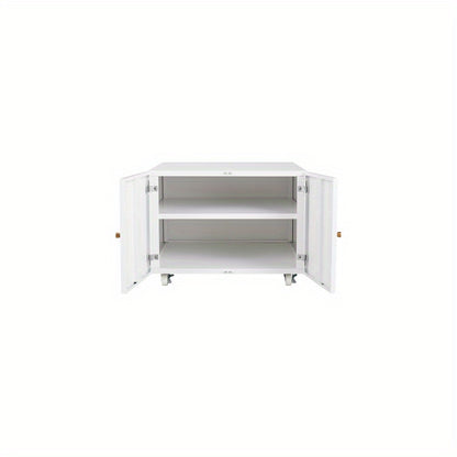 Mobiele Printerstandaard – Mobiele Printertafel – Printerrek – Printerhouder – Printerwagen – Met Metalen Frame – Verstelbare Plank En Deur – Wieltjes Voor Thuiswerkplek – Wit