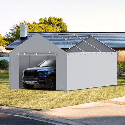 Zijwand Carport – Zijwand Tent – Garagewand – Tentwand – Carport Afdekzeil – Waterdicht en UV-bestendig – Stevig PE Geweven Materiaal (12 x 20 ft)
