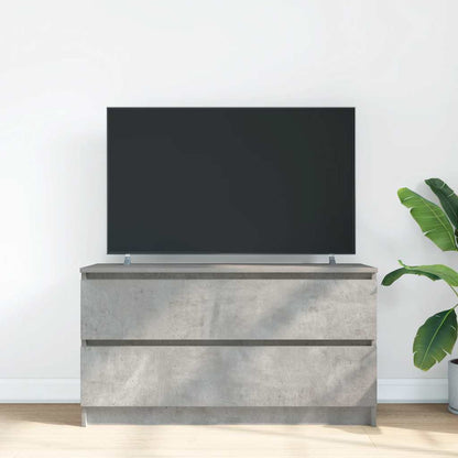 TV cabinet concrete grey 100x35x54 cm wood material TV Stand Entertainment Center with Storage, Media Television Table for Living Room Bedroom