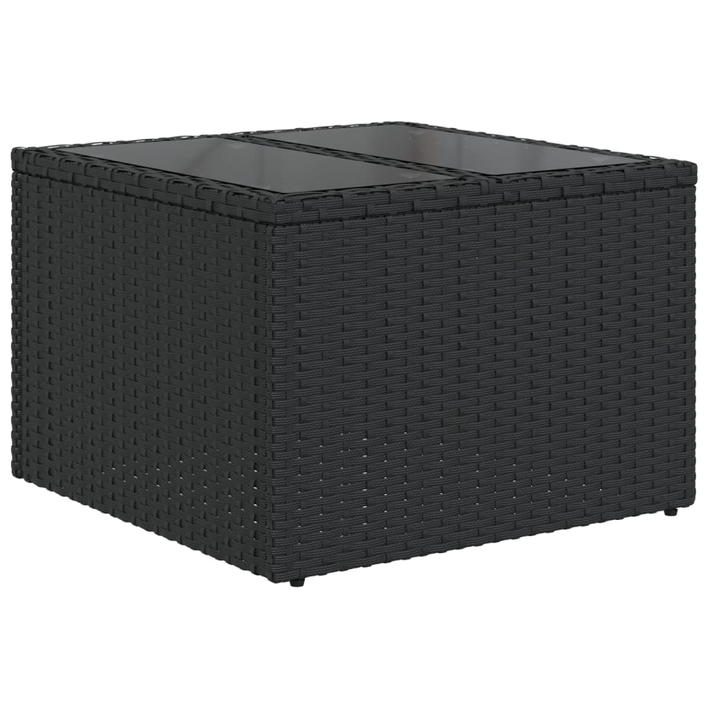 Tuinbankset – Tuinbank – Buitenbank – Loungebank – Tuinmeubel – PE-rattan – Inklapbaar – Weerbestendig – Met Afneembare Kussens – Zwart-Blauw Zonder Tafel