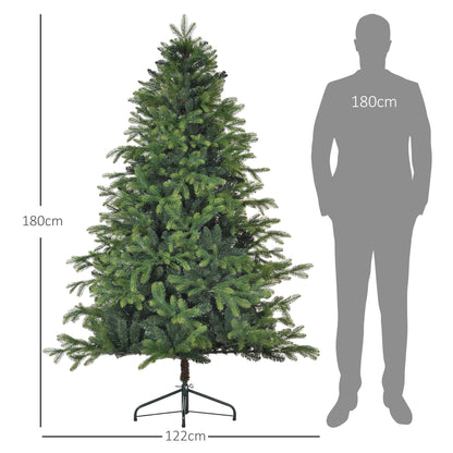 Kunstkerstboom – Nepspar – Kunstboom – Kerstboom Kunststof – Groene Kerstboom – 183 cm – Brandvertragend – Stevige Metalen Voet