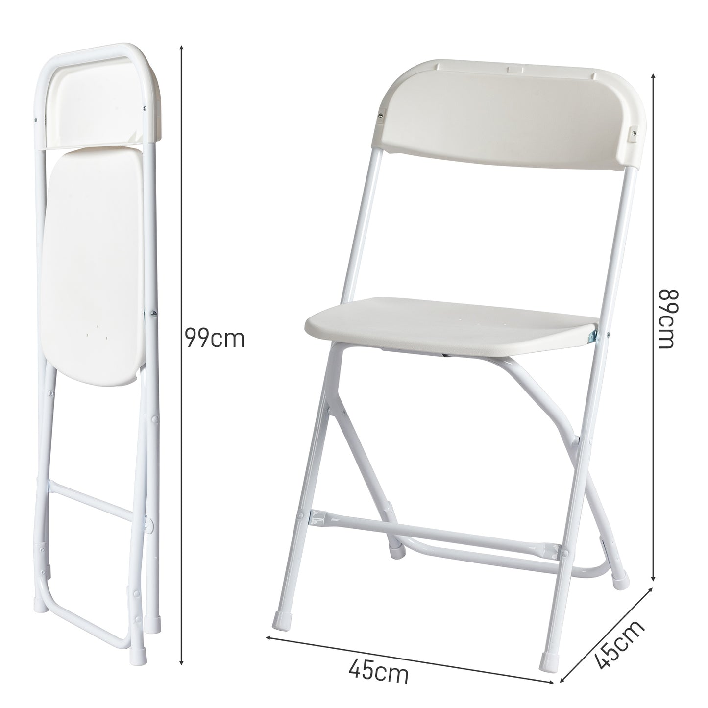 Inklapbare Kunststof Stoelen – Opvouwbare Stoelen – Vouwstoelen – Tuinstoelen – Draagbare Stoelen – Set Van 8 Zwart – Duurzaam Kunststof – Compact Opbergen