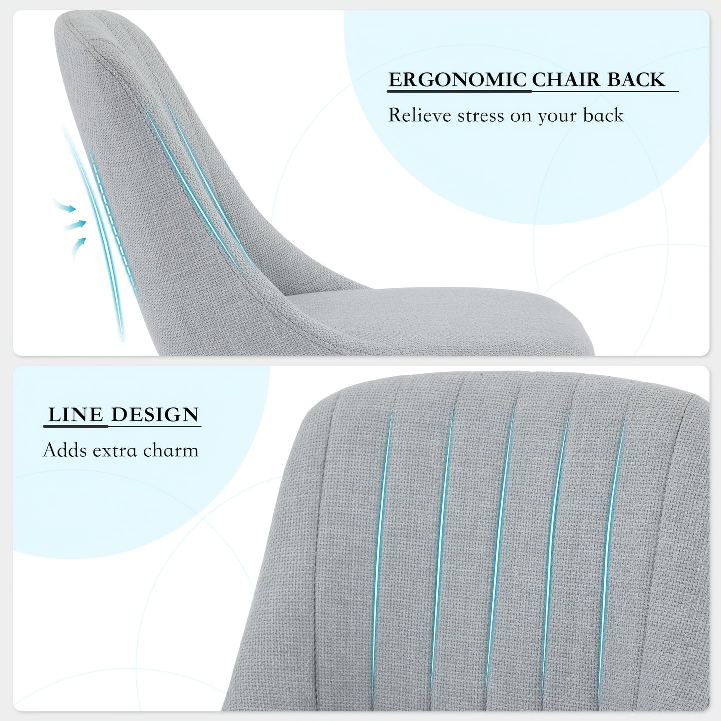 Scandinavische Eetkamerstoelen – Stoelen – Eetkamerstoelen – Design Stoelen – Tafelhoezen – Grijs – Massief Eiken Frame – Ergonomisch Zithouding