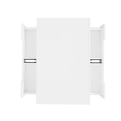 Modern White Metal Coffee Table with 4 Front & Back Drawers - High-Gloss Finish, Compact Design for Living Room, Bedroom, Office Storage, Coffee Table for Living Room, Bedroom Furniture, Contemporary Furniture, Sleek Finish