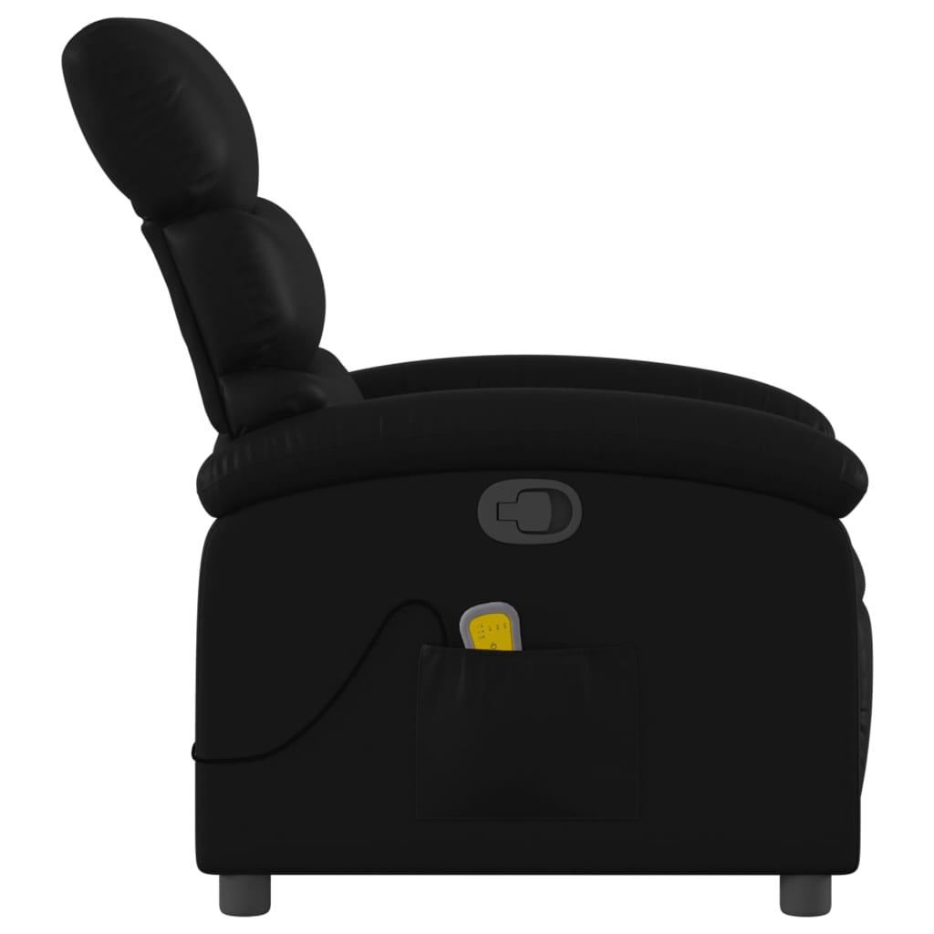 Massagestoel – Relaxfauteuil – Shiatsu Stoel – Massagestoel – Verstelbare Zitplaats – Zwart Kunstleer – 6 Vibratiepunten – Handmatige Rugleuning 135°