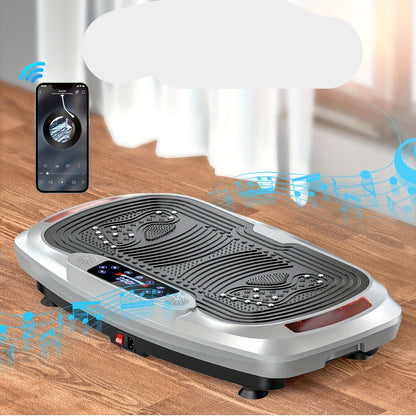 Trilplaat – Vibratieplaat – Fitnessplaat – Powerplate – Trainingsapparaat – 120 Instelbare Intensiteitsniveaus – Krachtige 300W Motor – Inclusief Weerstandsbanden – Zilverkleurig
