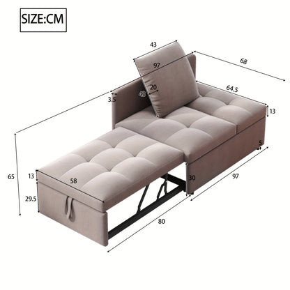 Space-Saving 3-in-1 Sofa Bed with Adjustable Backrest - Convertible Sleeper Sofa, Sturdy Metal Frame, Modern Minimalist Design for Small Apartments, Living Room, Guest Room - Easy Assembly Required, Apartment Furniture, Conte