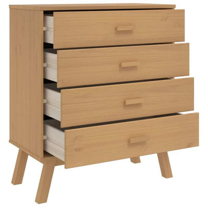 4-Drawer Large Wood Storage Cabinet with Lockable Drawers & Open Shelf - Modern Minimalist Brown Oak-like Heavy-Duty Organizer, Easy Assembly Cabinet for Bedroom, Living Room, Office - Sturdy Wood (Lock, Storage Cabinets