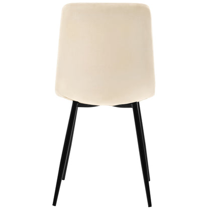 Eetkamerstoel – Stoel – Designstoel – Kuipstoel – Vintage stoel – Set van 4 – Antique White – Met Metalen Frame – Comfortabele Gestoffeerde Zitting