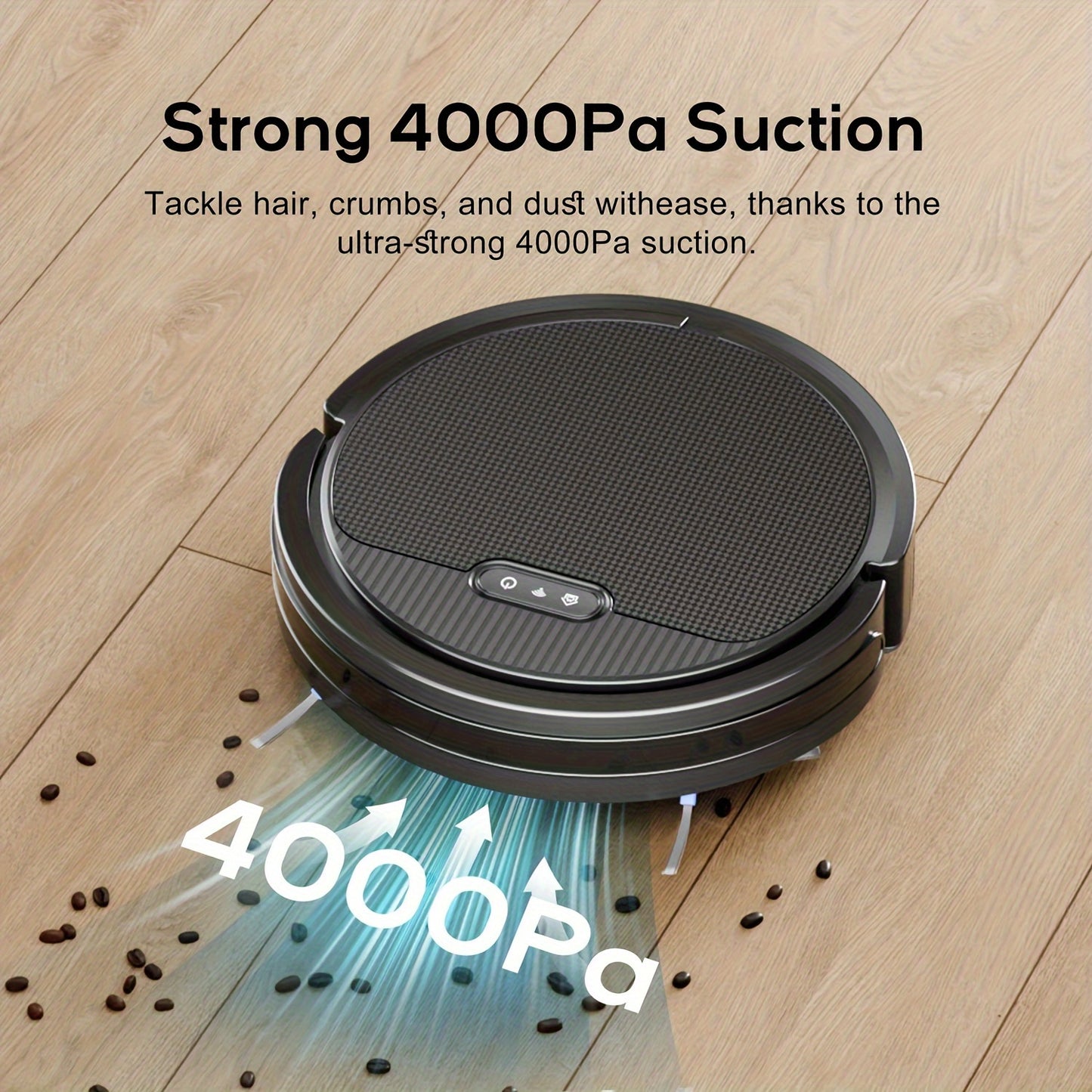 Robotstofzuiger – Stofzuigerrobot – Dweilrobot – Automatische Stofzuiger – Huisdierhaar Verwijderaar – 4000Pa Zuigkracht – Wifi & Alexa Bediening – Compact 30,99x30,99x7,59 cm – Zelfladend