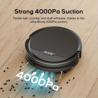 Robotstofzuiger – Stofzuigerrobot – Dweilrobot – Automatische Stofzuiger – Huisdierhaar Verwijderaar – 4000Pa Zuigkracht – Wifi & Alexa Bediening – Compact 30,99x30,99x7,59 cm – Zelfladend
