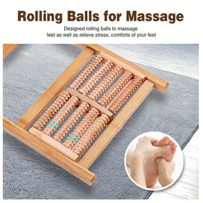 Ligstoel – Tuinstoel – Relaxstoel – Loungestoel – Opvouwbaar – 5-standen Verstelbaar – Bamboe Met Massageballetjes – 150 kg Max Belastbaar