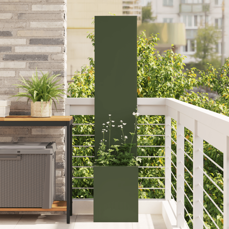 Olive Green Flowerpot with Decorative Panel 32x140cm Suitable for Courtyard Garden Balcony Terrace Scenes Meeting Green Plant Cultivation and Outdoor Space Natural Style Decoration Needs, Garden Decor, Balcony Plants, Stylish