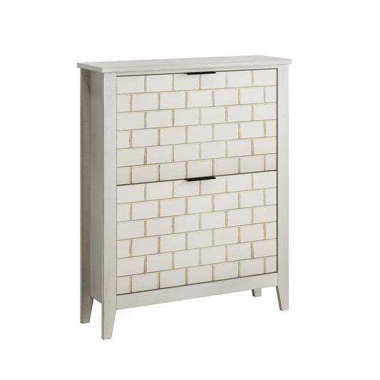 Schoenenkastje – Schoenenopberger – Schoenenrek – Schoenenkast – Schoenendisplay – Wit Vrijstaand Mid-Century Modern – Ruimtebesparend Verticaal Ontwerp – Duurzaam Rattan Materiaal
