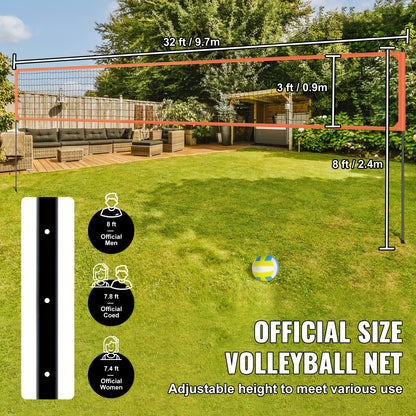 Outdoor Volleybalset – Volleybalnet – Volleybalspel – Volleybalveld – Strandvolleybal – Verstelbare Aluminium Palen – Weerbestendig Net