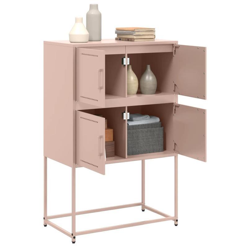 Sideboard 68.5x38.5x107cm steel pink Practical and removable