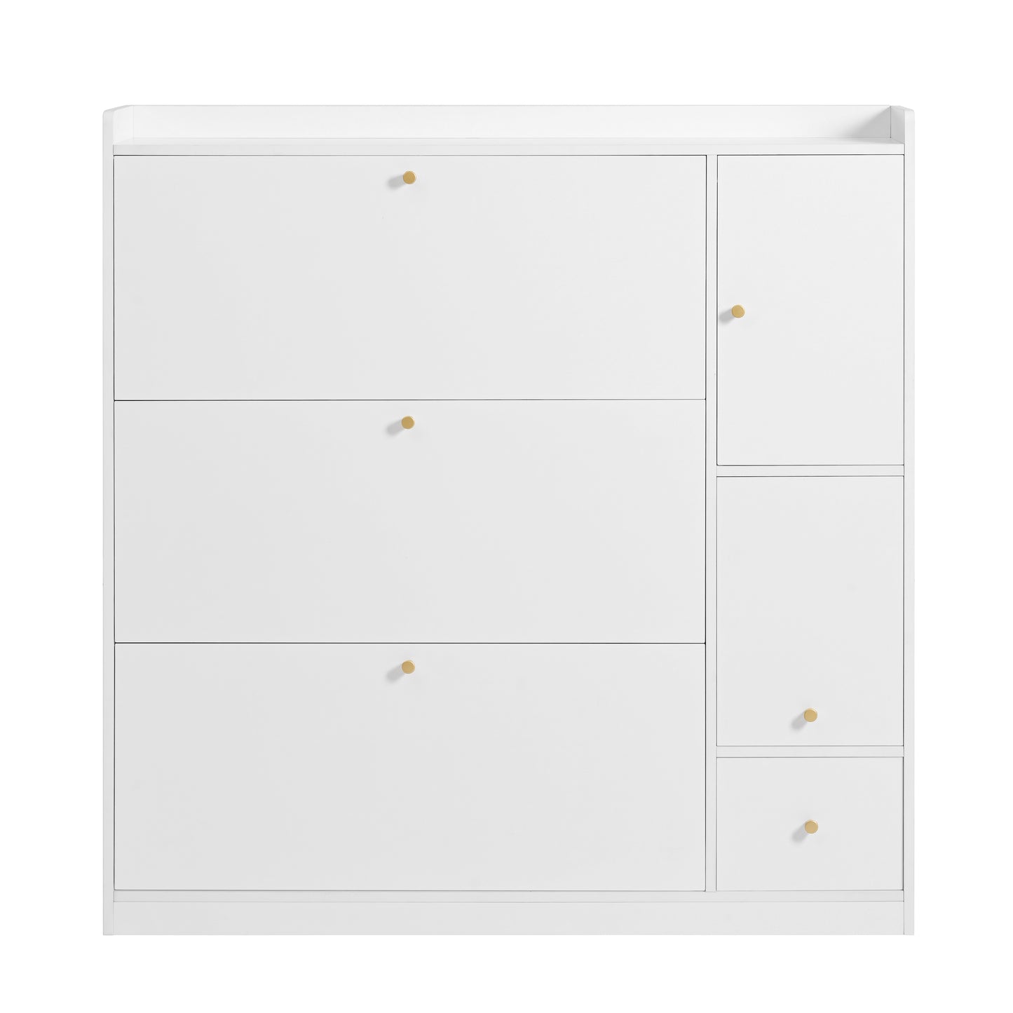 Schoenenkast – Schoenenrek – Schoenopberger – Schoenmeubel – Schoenentrekker – Wit – 3 Kantelbare Laden – Ingebouwde Klapbank
