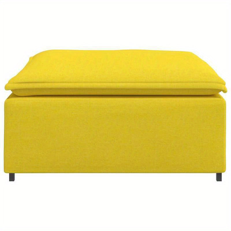 Voetbank – Poef – Hocker – Zithocker – Zitbank – Modular – Lichtgeel – 100x100x48 cm – Comfortabele Afmetingen – Onderhoudsvriendelijke Stof