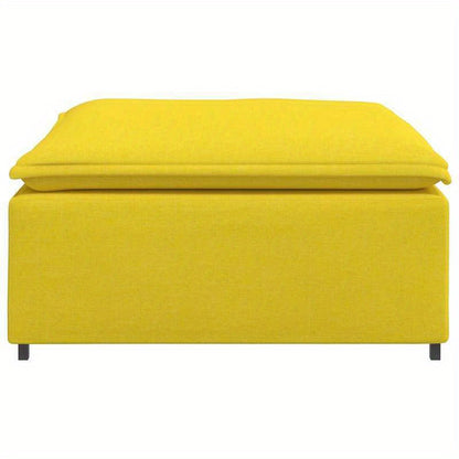 Voetbank – Poef – Hocker – Zithocker – Zitbank – Modular – Lichtgeel – 100x100x48 cm – Comfortabele Afmetingen – Onderhoudsvriendelijke Stof