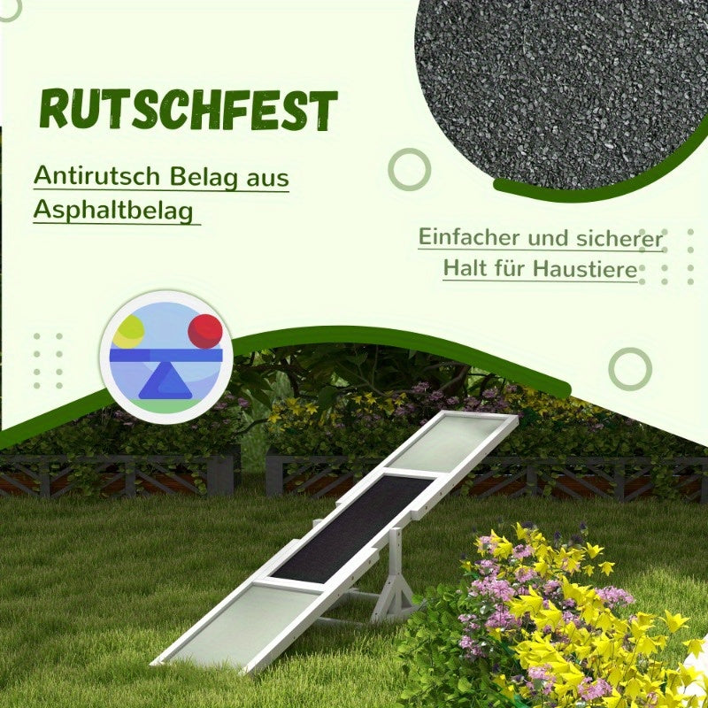 Hondenbalans Trainer – Honden Agility Speelgoed – Hondentrainingshulpmiddel – Balansbord – Dog Teeter – Stalen Constructie – Anti-Slip Basis – Compact 180x30x30 cm – Geschikt Voor Kleine En Middelgrote Honden Tot 30 kg