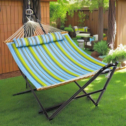 Dubbele Hangmat – Staande Hangmat – Draagbare Hangmat – Tuin Hangmat – Strand Hangmat – Stalen Frame – Inclusief Kussen