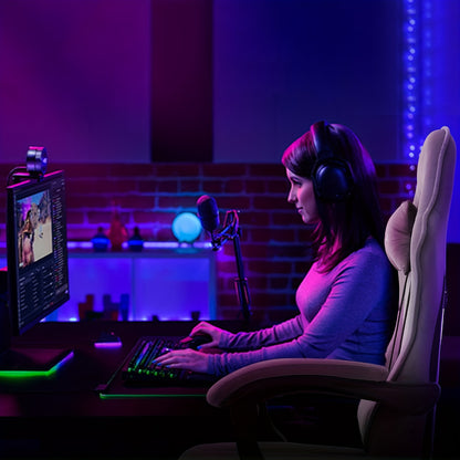 Velvet Gaming Stoel – Computer Game Chair – Videogame Stoel – Bureaustoel Draaibaar – Ergonomische Zwarte Gaming Chair – Met Voetsteun – Comfortabel Memory Foam