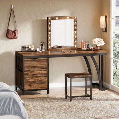Kaptafel – Make-up Tafel – Cosmeticatafel – Opmaaktafel – Meubel – Industrieel Design – 150 cm Breed – Omkeerbare Laden