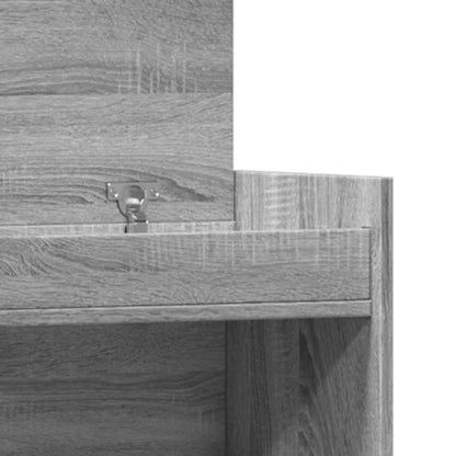 Schoenenkastje – Schoenenkast – Schoenenrek – Schoenenopberger – Schoenenschuif – Smal Hoog Kastje – Duurzaam Hout – Grijze Afwerking – 100,5x28x100 cm – Modern Ontwerp