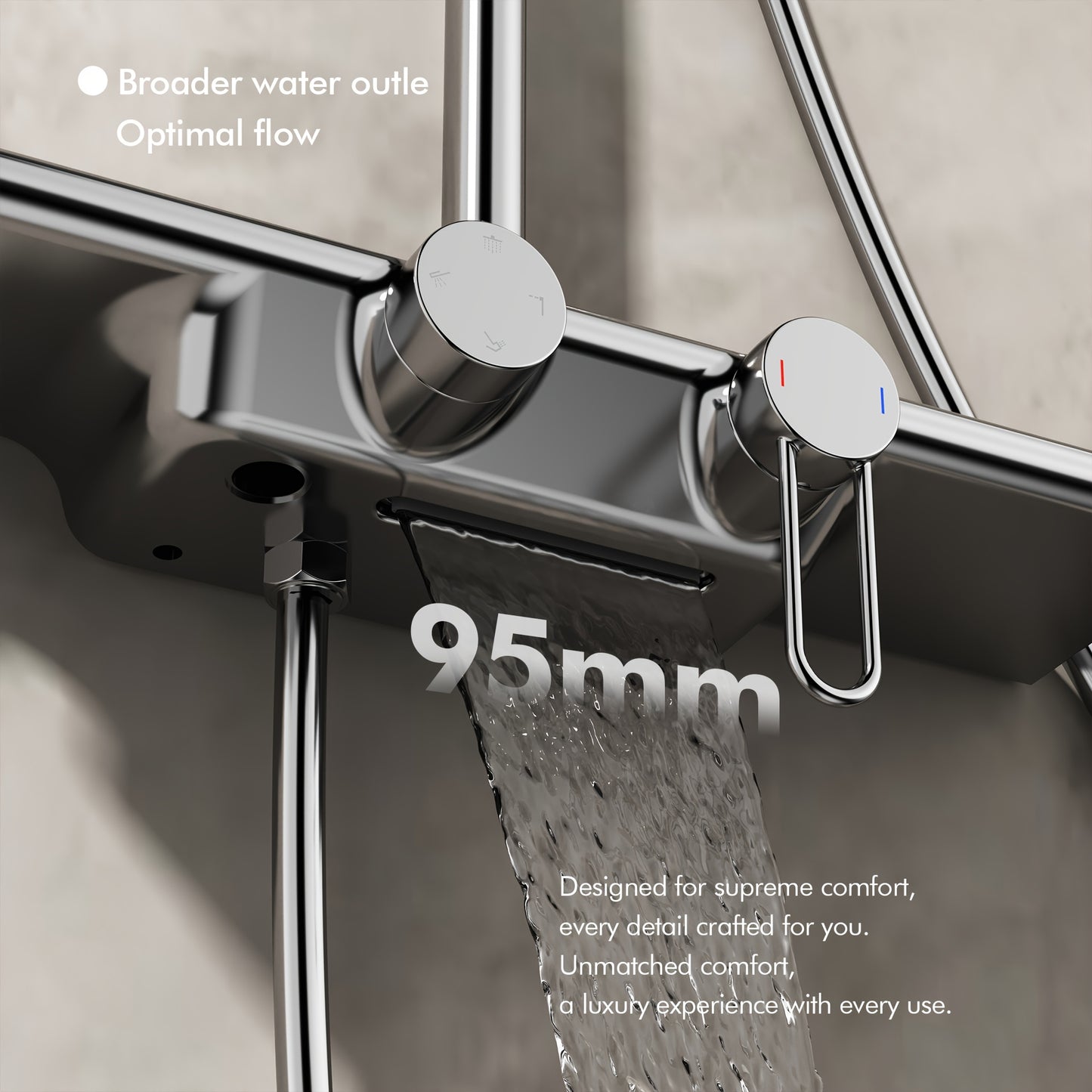 Doucheset – Douchegarnituur – Regendouche – Douchekop – Handdouche – Watervaluitlaat – 400mm Opbergbak – Chrome Afwerking
