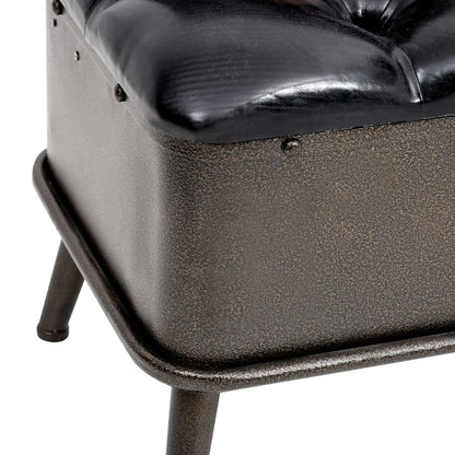 Opbergbank – Zitbank – Opbergkist – Halbank – Opbergmeubel – Kunstleren Bekleding – Hardhouten Frame – Rugleuning – Crème