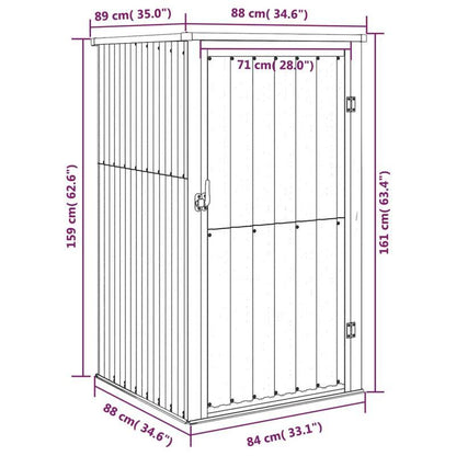 Tuinhuis – Tuinkast – Opbergbox – Buitenopslag – Tuinberging – Gegalvaniseerd Staal – Afmeting 88x89x161 cm – Bruin