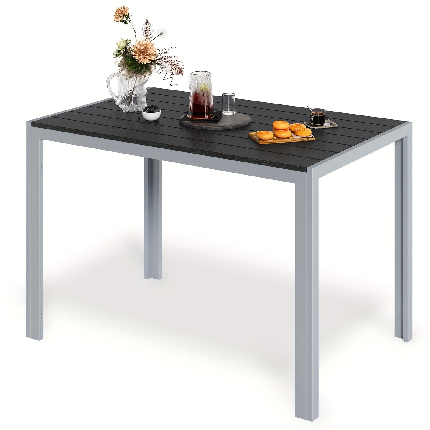 Buitentafel – Tuintafel – Eettafel Buiten – Outdoor Tafel – Terrastafel – 110x70 cm – Weerbestendig WPC Blad – Lichtgewicht Aluminium Frame