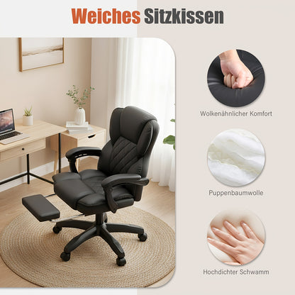 Bureaustoel – Office Chair – Ergonomische Stoel – Gamingstoel – Bureaustoel Met Voetensteun – Verstelbare Rugleuning – Rvs Frame