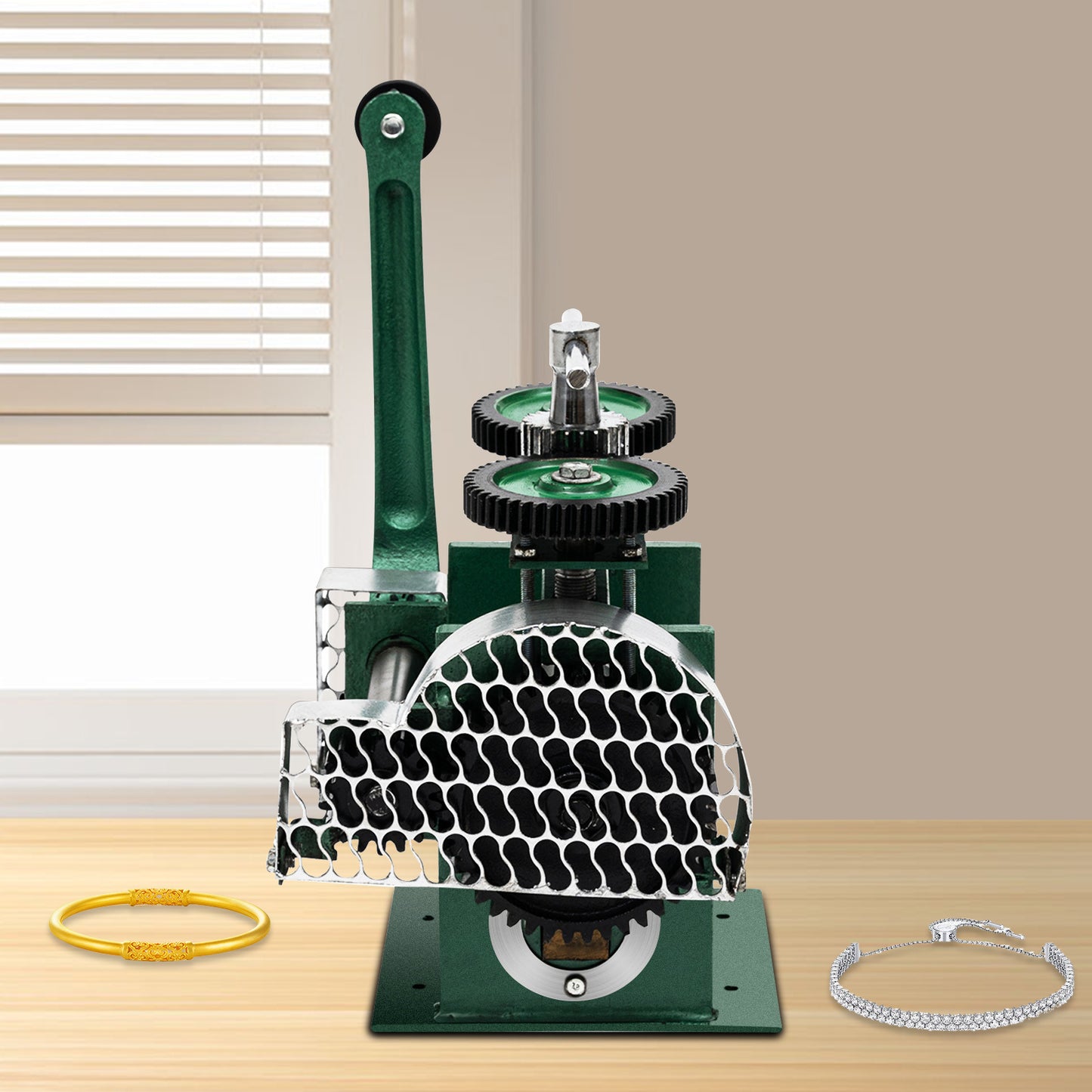 Rolling Mill – Rolmolen – Metaalwals – Draadwals – Sieraadmachine – 3-in-1 Functionaliteit – Duurzaam Gietijzer & Stalen Rollers – Viridity Variant