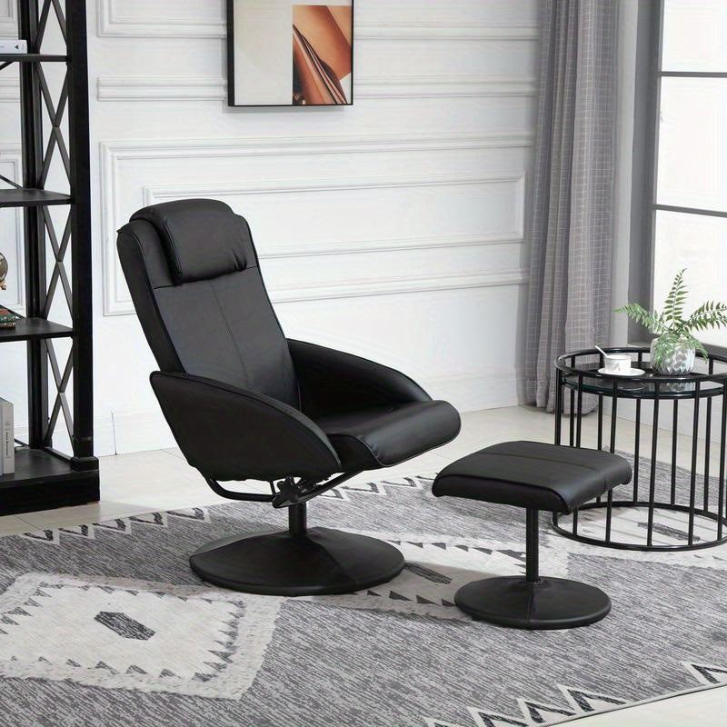 Ergonomic Recliner Chair with Footrest - Heavy-Duty Leisure Chair, Easy Assembly Living Room, Bedroom, Home Theater Seat - Sturdy Base for Hard Floors - Modern Minimalist Furniture for Reading, Watching TV, Napping - Space-Sa
