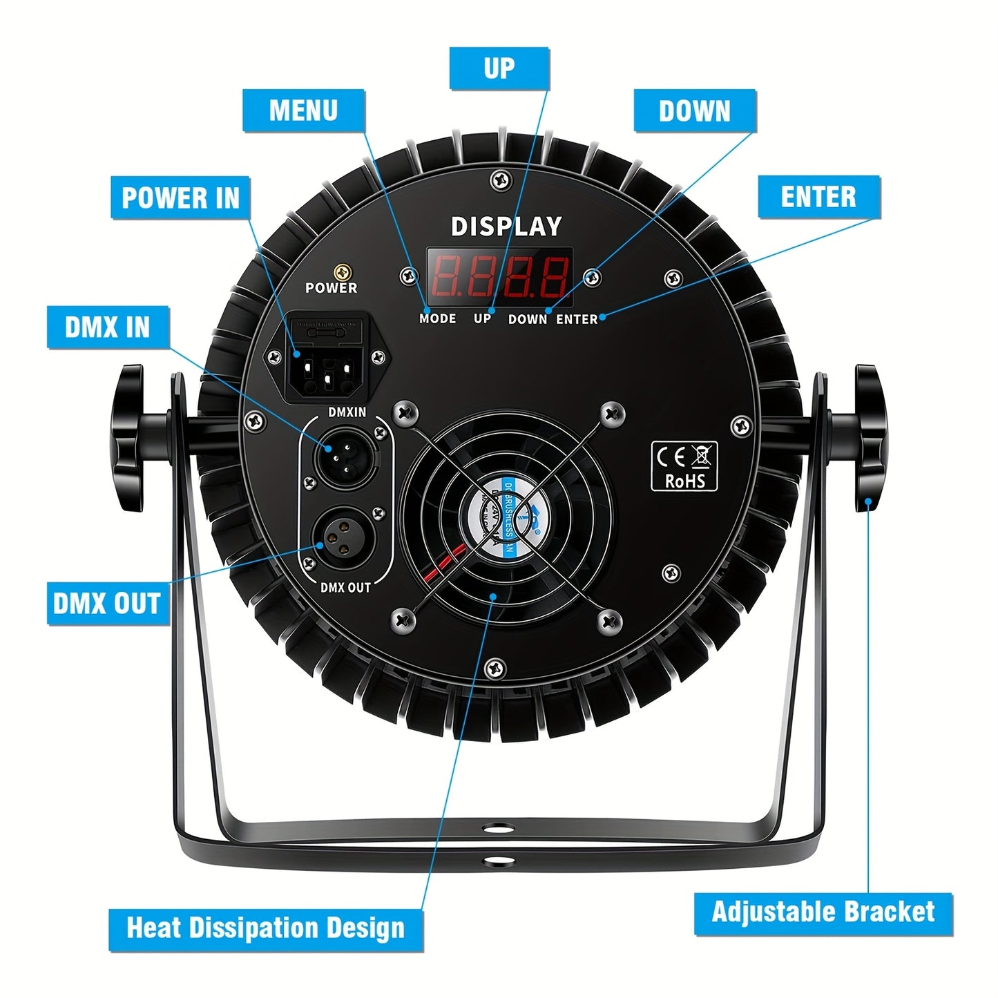 4 x 270W RGBW LED PAR Spots – Stageverlichting – DJ Verlichting – Discotheek Verlichting – Professionele LED Spotlights – DMX Multi-mode – Aluminium Behuizing – 900 Lux Lichtintensiteit