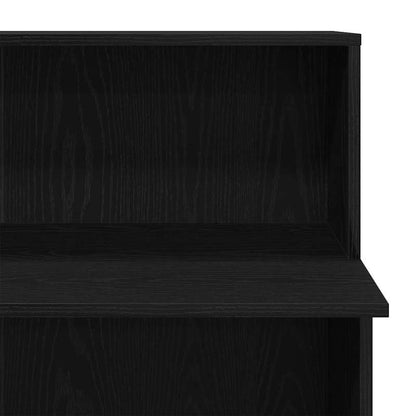 Bureau – Werkplek – Schrijftafel – Ontvangstbalie – Computertafel – Zwart – Stevig Hardhout – Ruim Werkblad met Opbergruimte