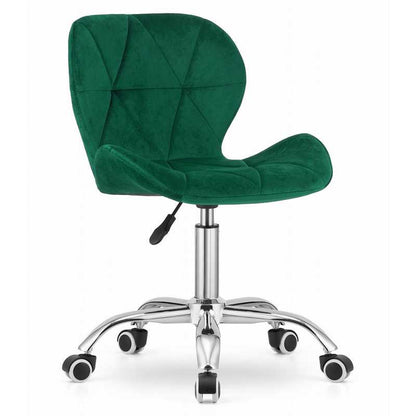 Bureaustoel – Draaifauteuil – Office Chair – Stoel – Bureau Stoel – Donkergroen Velvet – Verstelbare Zithoogte – Verchroomde Basis