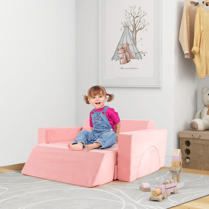 Kinderbankje – Kindersofa – Kinderzetel – Kinderfauteuil – Peuterbank – Modulaire 8-delige Set – Zachte Wasbare Hoes – Speels Design