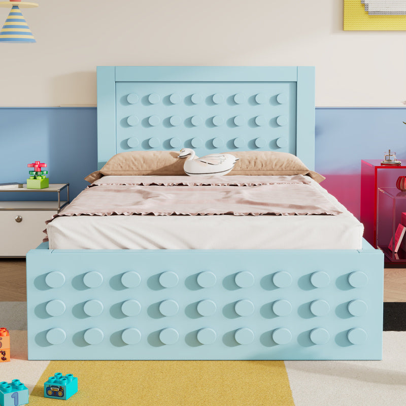 Bedframe – Eenpersoonsbed – Jeugdbed – Slaapbank – Kinderbed – Houten Frame – 90x200 cm – Met Opberglades – Massief MDF Hout