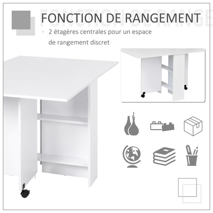 Opvouwbare Eettafel – Keukentafel – Uitklapbare Tafel – Uitschuifbare Tafel – Vouwtafel – Wit – Ruimtebesparend – Gemaakt Van Spaanplaat